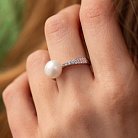 Серебряное кольцо с жемчугом и фианитами 901-00290 от ювелирного магазина Оникс - 5