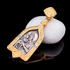 Серебряная подвеска Божией Матери с позолотой 131974 от ювелирного магазина Оникс - 2