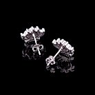Серебряные серьги-гвоздики "Корона" с фианитами 121659 от ювелирного магазина Оникс - 1