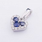 Золота підвіска "Серце" з синіми сапфірами і діамантами DP11675Scha от ювелирного магазина Оникс