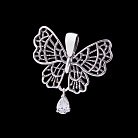 Серебряная подвеска "Бабочка" с фианитом 131204 от ювелирного магазина Оникс