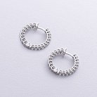 Серьги - кольца с бриллиантами (белое золото) 35021121 от ювелирного магазина Оникс - 2