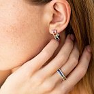 Золотое кольцо с разноцветными сапфирами и бриллиантами кб0435nl от ювелирного магазина Оникс - 5