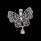 Серебряная подвеска "Бабочка" с фианитом 131204 от ювелирного магазина Оникс - 2