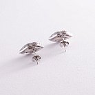 Серебряные серьги - пусеты "Губки" с фианиты 121672 от ювелирного магазина Оникс - 2