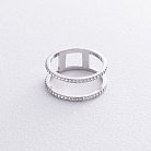 Двойное серебряное кольцо с фианитами OR106010 от ювелирного магазина Оникс - 2
