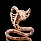 Золотая подвеска "Змея" с фианитами п01192 от ювелирного магазина Оникс - 3