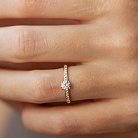 Золотое помолвочное кольцо "Сердечко" (фианиты) к07598 от ювелирного магазина Оникс - 5
