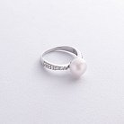 Серебряное кольцо с жемчугом и фианитами 901-00290 от ювелирного магазина Оникс - 4