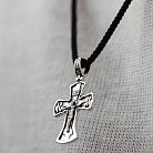 Серебряный крест "Распятие. Спаси и Сохрани" (на укр. языке) кду-23 от ювелирного магазина Оникс - 3