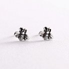 Серебряные серьги - пусеты "Пчелки" 123196 от ювелирного магазина Оникс