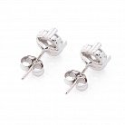 Серебряные серьги-пусеты с фианитами 121741 от ювелирного магазина Оникс - 2