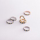 Кольцо с дорожкой голубых и желтых камней (желтое золото) к07106 от ювелирного магазина Оникс - 8