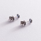 Золоті сережки - пусети з синіми сапфірами і діамантами сб0033mi от ювелирного магазина Оникс - 2