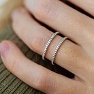 Двойное серебряное кольцо с фианитами OR106010 от ювелирного магазина Оникс - 1