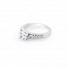 Серебряное кольцо с фианитами (родий) 111358 от ювелирного магазина Оникс - 2