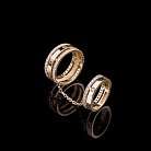 Двойное золотое кольцо с фианитами к03358 от ювелирного магазина Оникс - 1