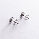 Серебряные серьги - пусеты с фианитами 911 от ювелирного магазина Оникс - 3