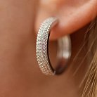 Серьги - кольца с бриллиантами (белое золото) 331001121 от ювелирного магазина Оникс - 4