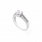 Срібний перстень з фіанітами (родій) 111358 от ювелирного магазина Оникс