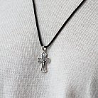 Серебряный крест "Распятие. Спаси и Сохрани" (на укр. языке) кду-23 от ювелирного магазина Оникс - 1