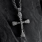 Серебряный крест "Распятие. Спаси и Сохрани" с эбеновым деревом mini 1061 от ювелирного магазина Оникс - 8