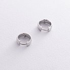 Серьги - кольца в серебре 7074 от ювелирного магазина Оникс - 2