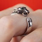 Серебряное кольцо "Пантера" с фианитами 386 от ювелирного магазина Оникс - 5