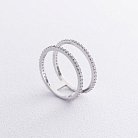 Двойное серебряное кольцо с фианитами OR106010 от ювелирного магазина Оникс