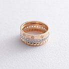 Золотое кольцо с белыми фианитами к06643 от ювелирного магазина Оникс