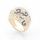 Золотое кольцо (эмаль) к03487 от ювелирного магазина Оникс