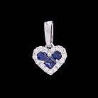 Золота підвіска "Серце" з синіми сапфірами і діамантами DP11675Scha от ювелирного магазина Оникс - 1