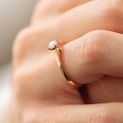 Золотое помолвочное кольцо c сердечком (фианит) к07988 от ювелирного магазина Оникс - 3