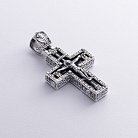 Мужской серебряный православный крест "Распятие" с ониксом 1070о от ювелирного магазина Оникс - 4