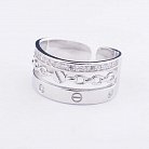Срібний перстень з фіанітами 111821 от ювелирного магазина Оникс - 1