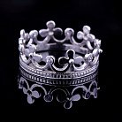 Женское кольцо "Корона" из белого золота с фианитами к03420 от ювелирного магазина Оникс - 1