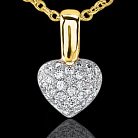 Золотая подвеска "Сердечко" с бриллиантами(0.20кр) dgmp00522 от ювелирного магазина Оникс - 2