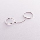 Серебряное двойное кольцо на цепочке 112625 от ювелирного магазина Оникс - 5