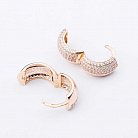 Золотые серьги кольца с фианитами с03672 от ювелирного магазина Оникс - 2