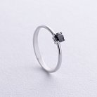 Помолвочное кольцо с черным бриллиантом (белое золото) 235991122 от ювелирного магазина Оникс