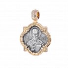 Серебряная подвеска "Святой Николай Чудотворец" с позолотой 131667 от ювелирного магазина Оникс - 2