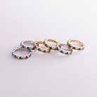 Кольцо с дорожкой голубых и желтых камней (желтое золото) к07106 от ювелирного магазина Оникс - 9