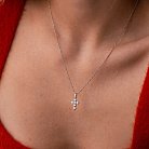 Крестик с бриллиантами (белое золото) пб0338gm от ювелирного магазина Оникс - 1