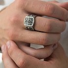 Православное серебряное кольцо с распятием (Отче наш) 1140 от ювелирного магазина Оникс - 3
