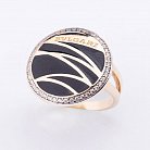 Эксклюзивное золотое кольцо с эмалью и фианитами к02783 от ювелирного магазина Оникс - 2
