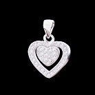 Срібна підвіска "Серце" з фіанітами 132247 от ювелирного магазина Оникс - 2