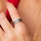 Серебряное кольцо "Линии" 11094 от ювелирного магазина Оникс - 1