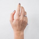 Серебряное кольцо с фианитами (родий) 111358 от ювелирного магазина Оникс - 1