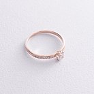 Золотое помолвочное кольцо "Сердечко" (фианиты) к07598 от ювелирного магазина Оникс - 4