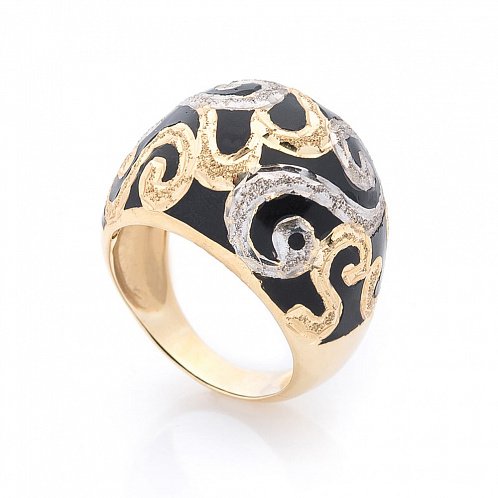 Эксклюзивное золотое кольцо с эмалью от ювелирного магазина Оникс
